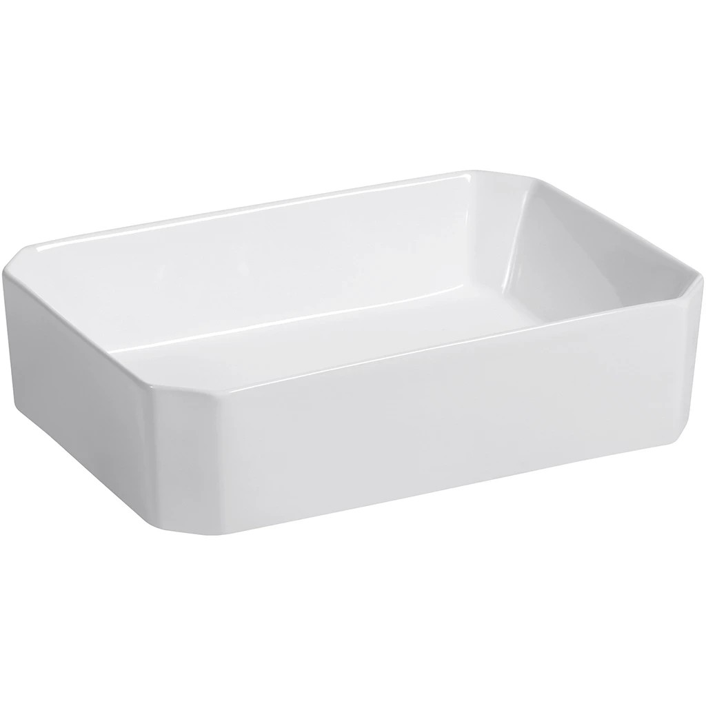 Umyvadlo keramické Liberto – na desku – bílá lesklá – 50×36,5 cm