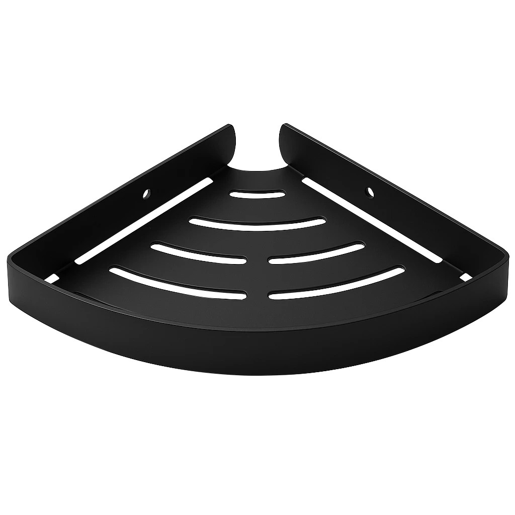 Nástěnná koupelnová polička Alto - černá matná - 23,5x14,5 cm