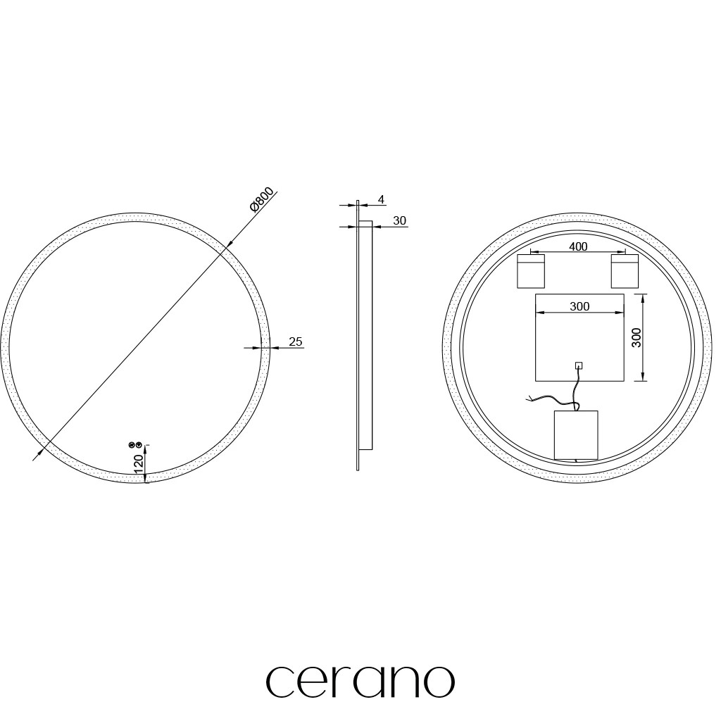 Koupelnové LED zrcadlo Aureo – Ø 80 cm