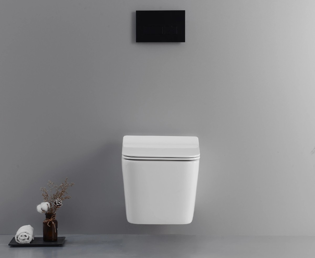 WC závěsné Forte, Rimless + Slim/UF sedátko – bílá lesklá – 51×36 cm