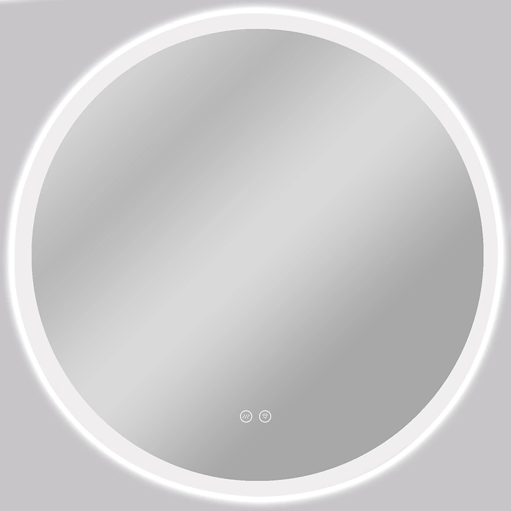 Koupelnové LED zrcadlo Blanco, akrylátový rám - bílá lesklá - Ø 50 cm