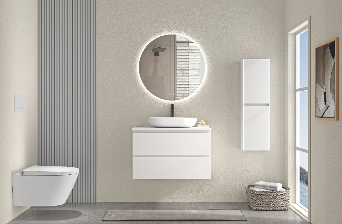 Koupelnová skříňka Noira vysoká – bílá matná – 30x100x15 cm