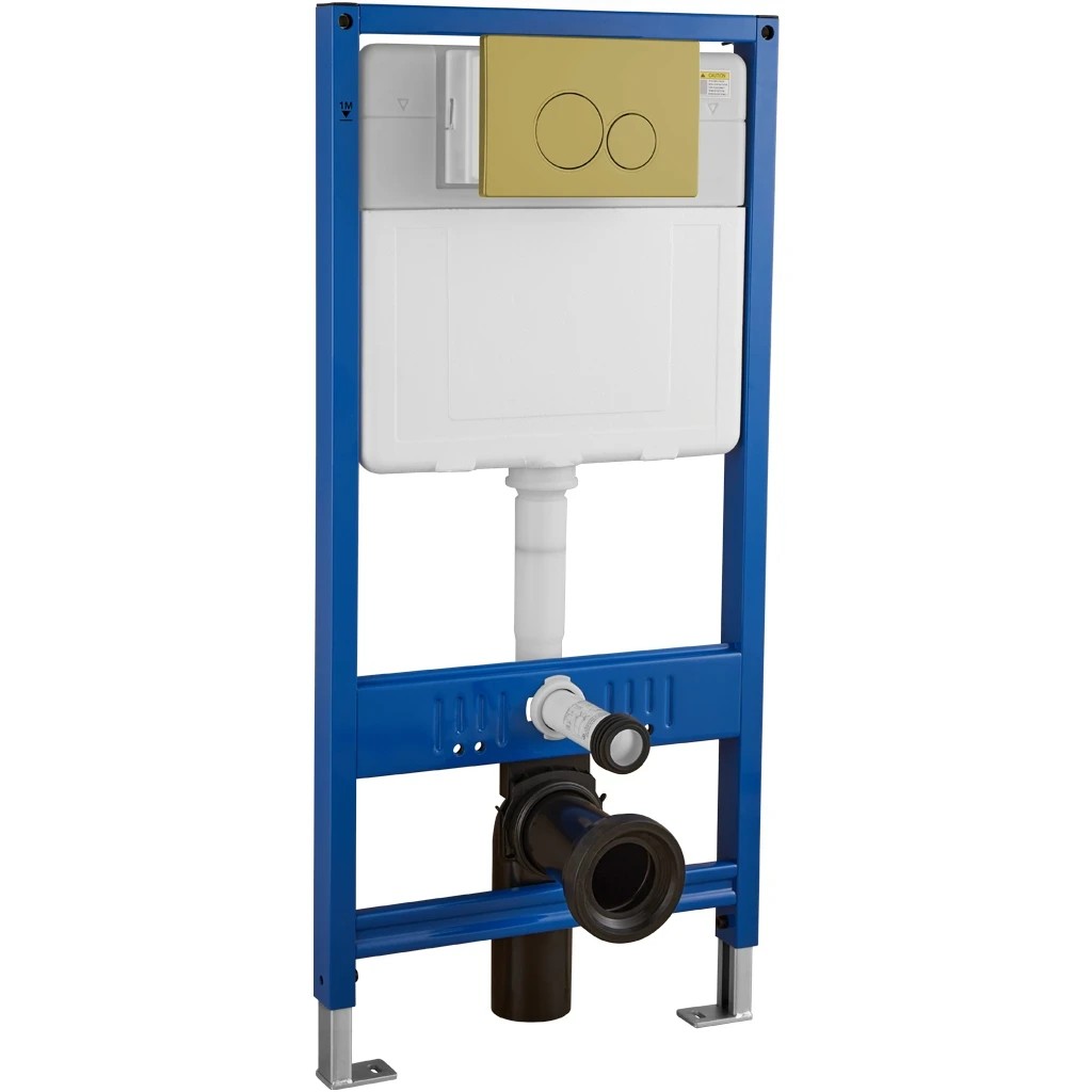 Ovladací tlačítko WC modulů Lite/Duo – ABS – kartáčovaná zlatá