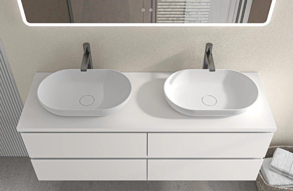 Deska pod umyvadlo Navira Pro – bílá matná – 160x46x3,6 cm