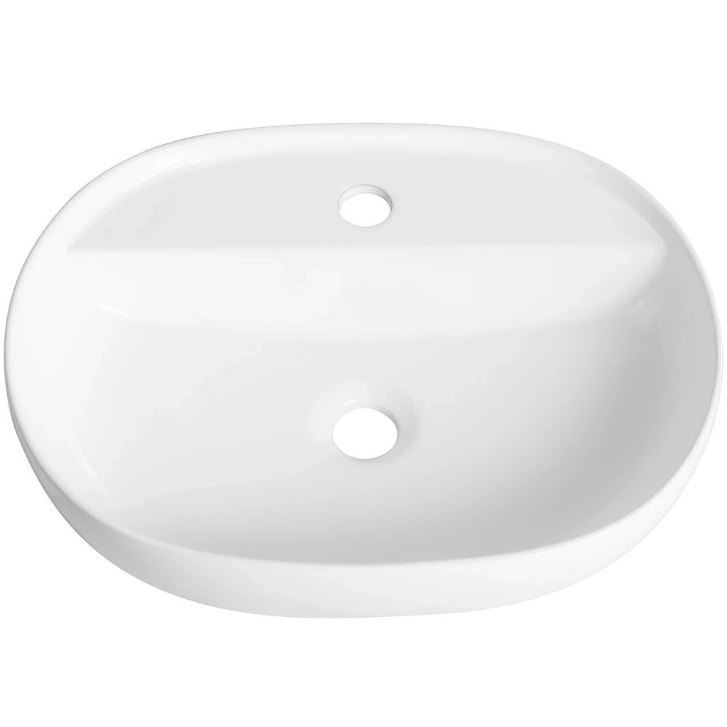 Umyvadlo keramické Ramona – na desku – bílá lesklá – 50×39 cm