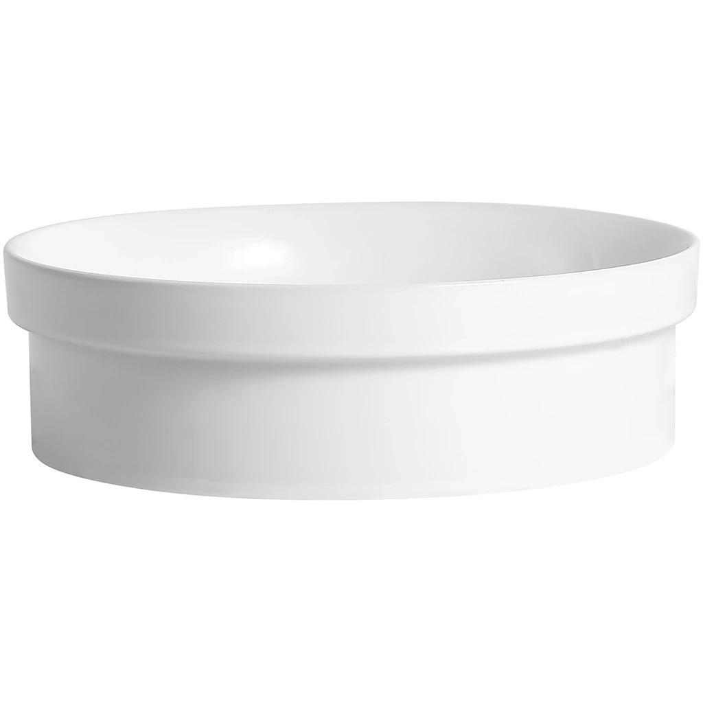Umyvadlo keramické Ovolo – polozápustné a na desku – bílá lesklá – Ø 40 cm
