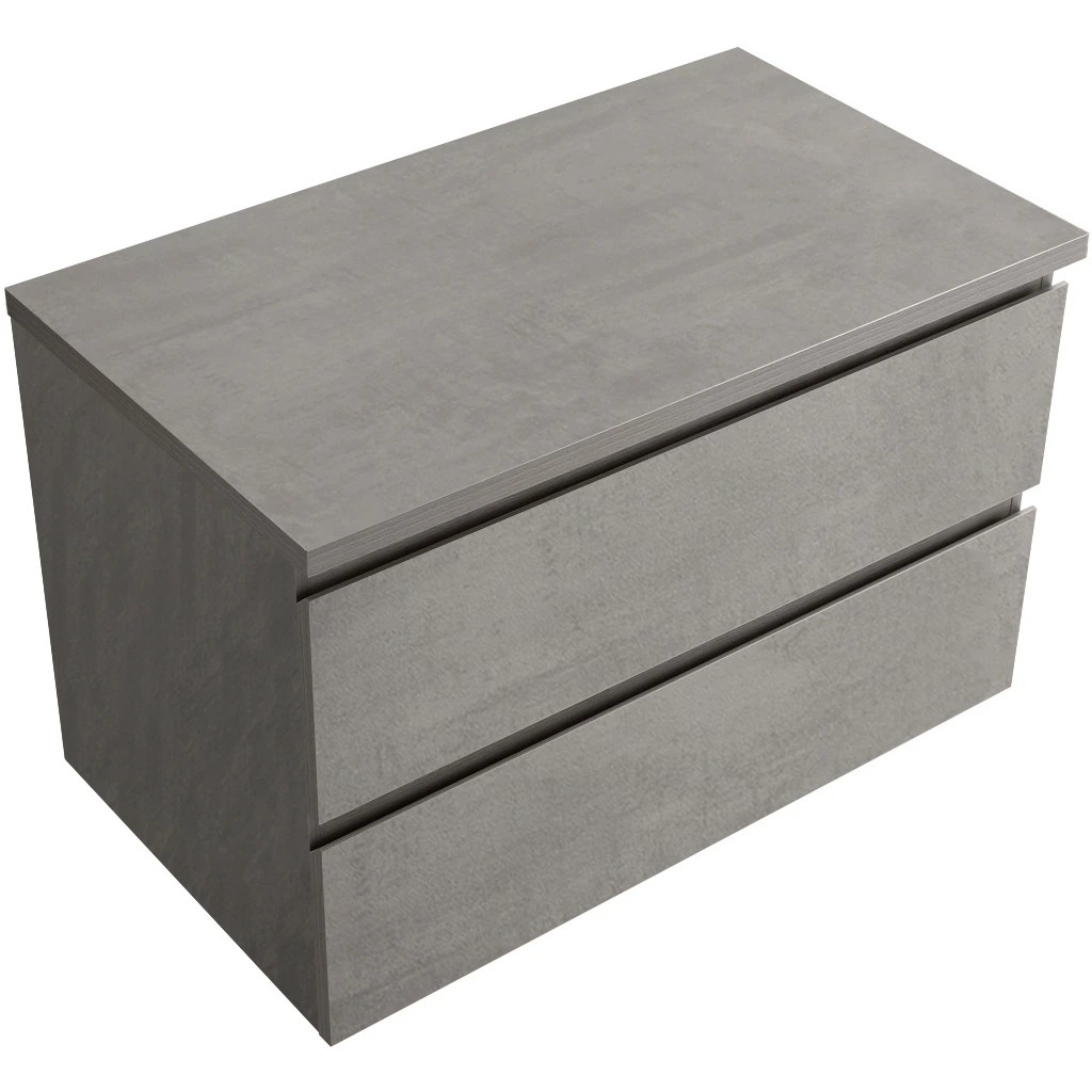 Koupelnová skříňka Carole + deska pod umyvadlo Navira Pro - 36 mm - betonově šedá - 100x51,6x46 cm