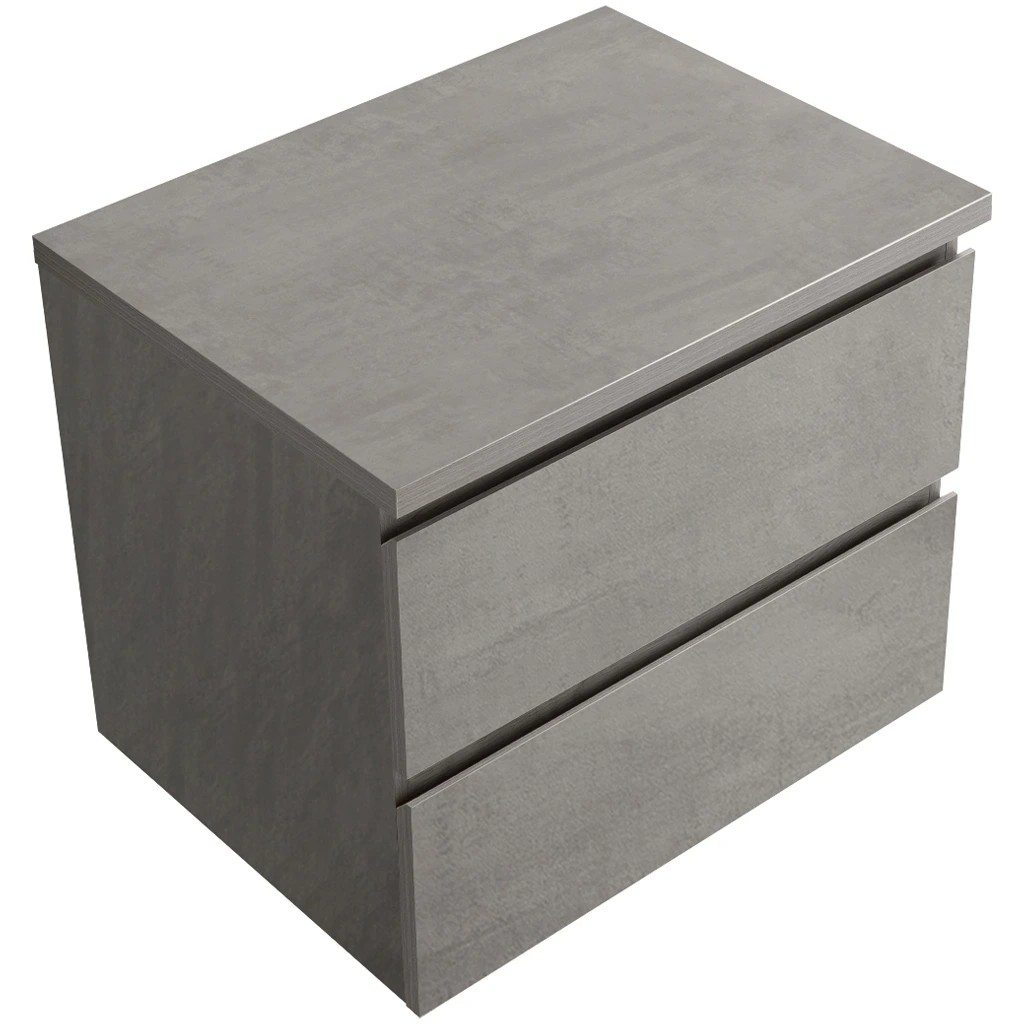 Koupelnová skříňka Carole + deska pod umyvadlo Navira Pro - 36 mm - betonově šedá - 60x51,6x46 cm