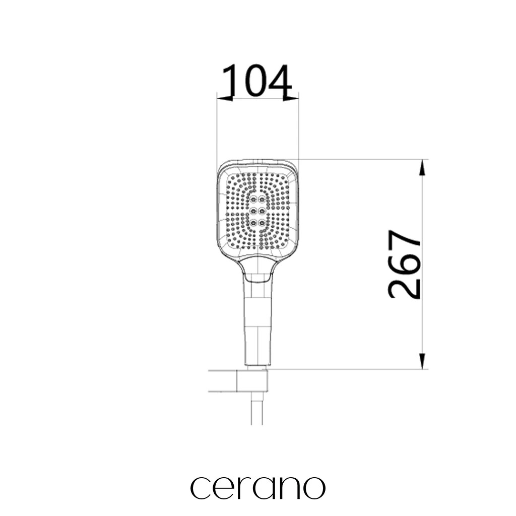 Ruční sprcha – 3 funkce – hranatá – černá matná
