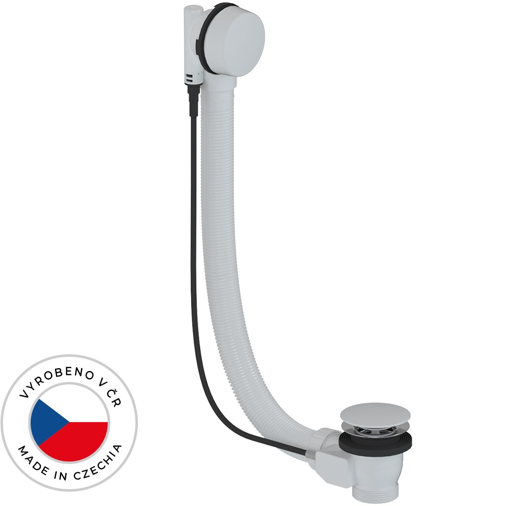 Vanová souprava ovládaná bovdenem  6/4“ - zátka 72mm - bez sifonu - bílá lesklá - 60 cm