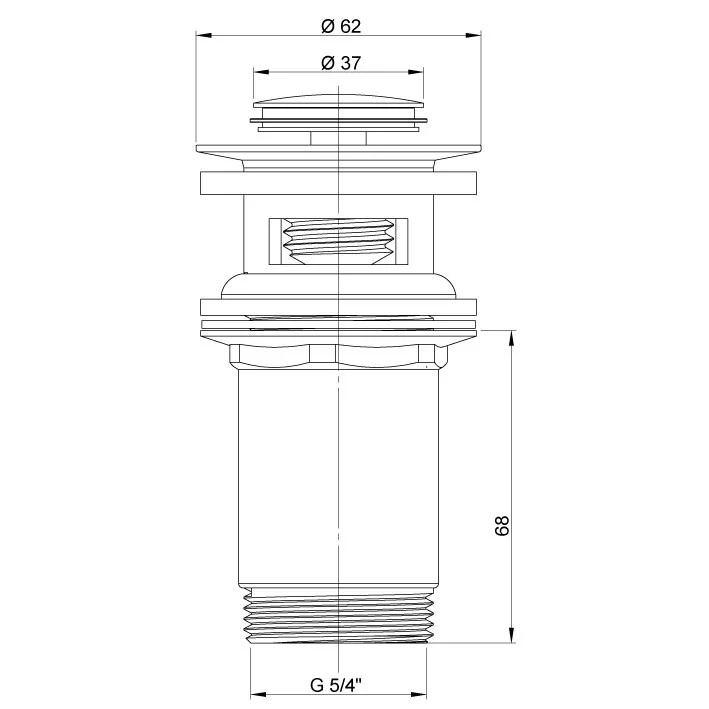 JB Sanitary Umyvadlová výpusť 5/4″ s přepadem, malá zátka, ČERNÉ provedení VK10
