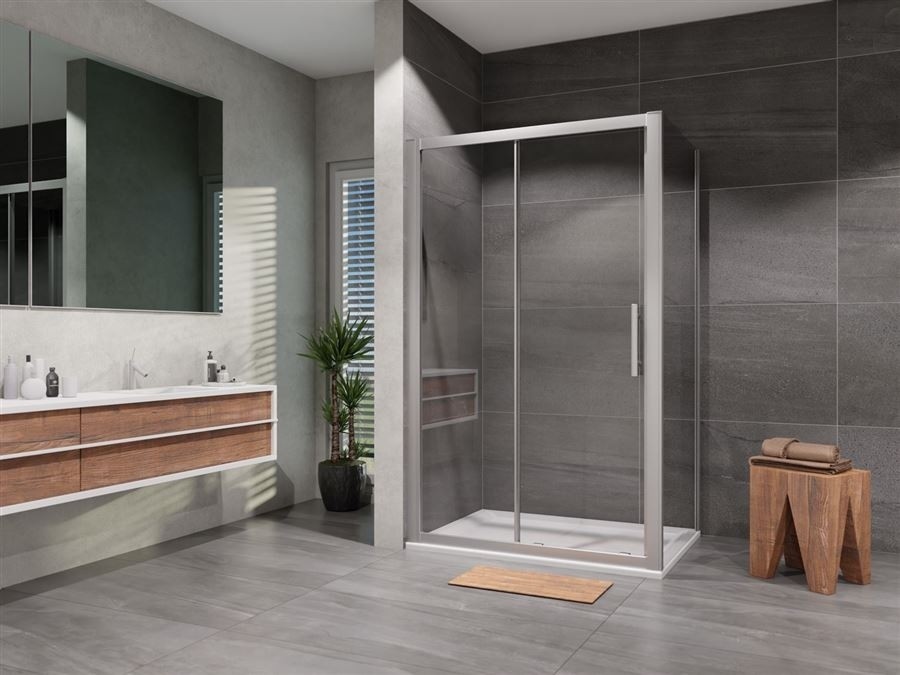 Sprchový kout obdélník posuvný Elisa 1200x800, chrom, matné sklo