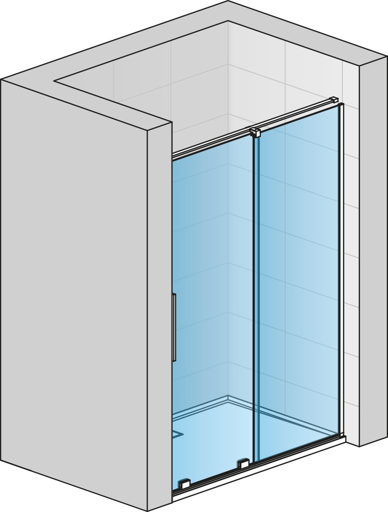 SanSwiss AMALIA Jednodílné posuvné dveře s pevnou stěnou v rovině D35S21200607