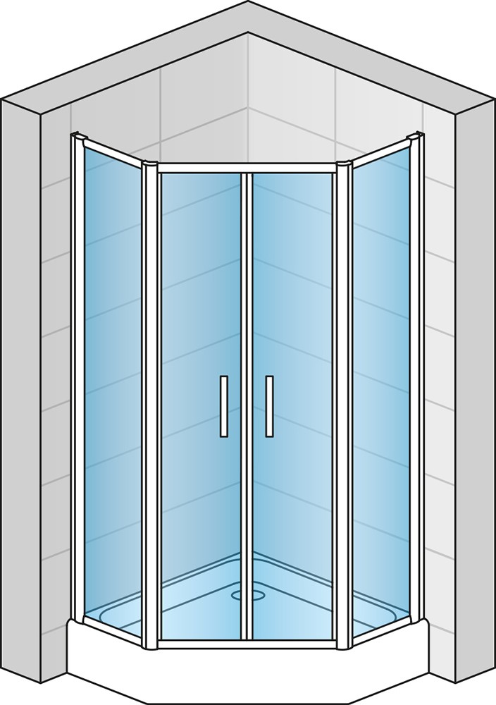 SanSwiss TOP-LINE Pětiúhelník s dvoukřídlými dveřmi TOP5270900122