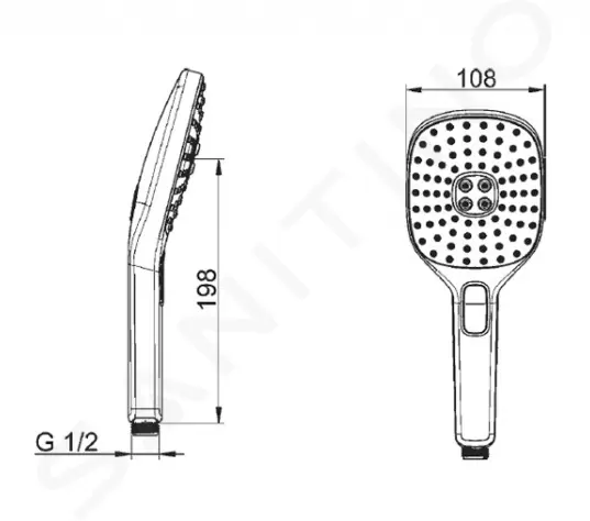Hansa Sprchová hlavice 110, 3 proudy, bílá/chrom 84330200