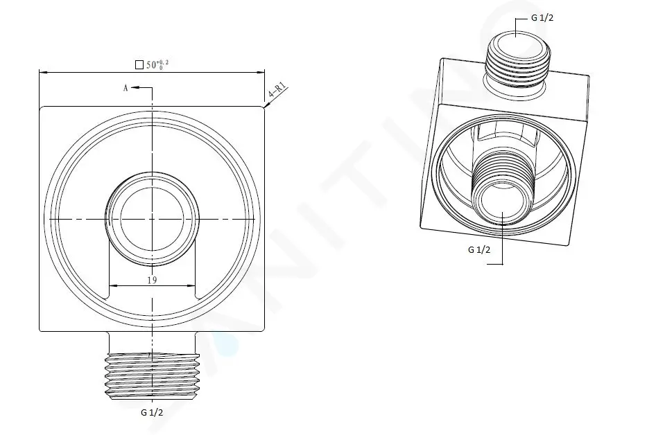 kielle Nástěnné kolínko, matná černá 20918004