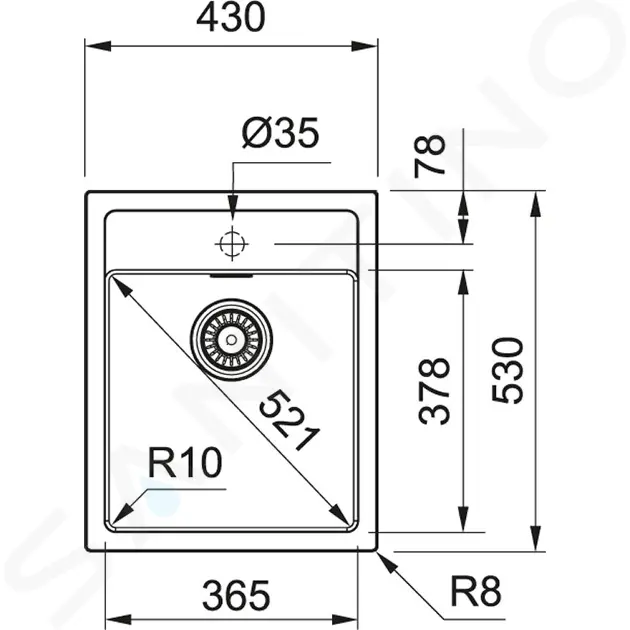 Franke Tectonitový dřez SID 610-40, 43×53 cm, černá 114.0503.041