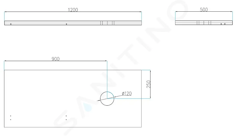 kielle Deska pod umyvadlo 120 cm, s výřezem, lesklá bílá 50524120