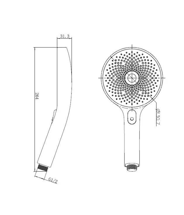 kielle Sprchová hlavice 130, 3 proudy, EcoSpare, chrom/černá 20402000E