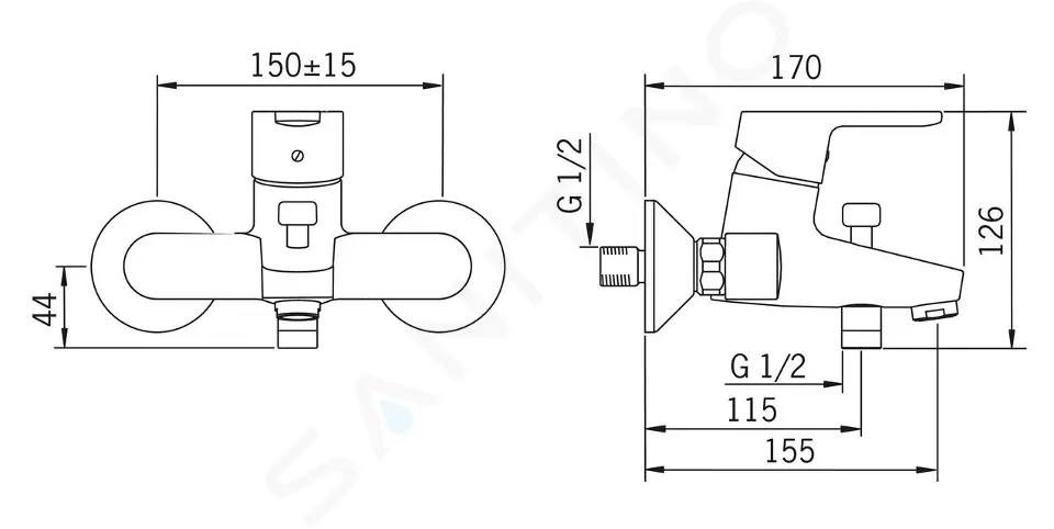 Hansa Vanová baterie, chrom 49442103