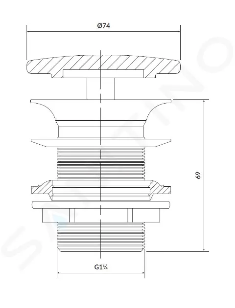 kielle Neuzavíratelná umyvadlová výpusť, antracit 30901124