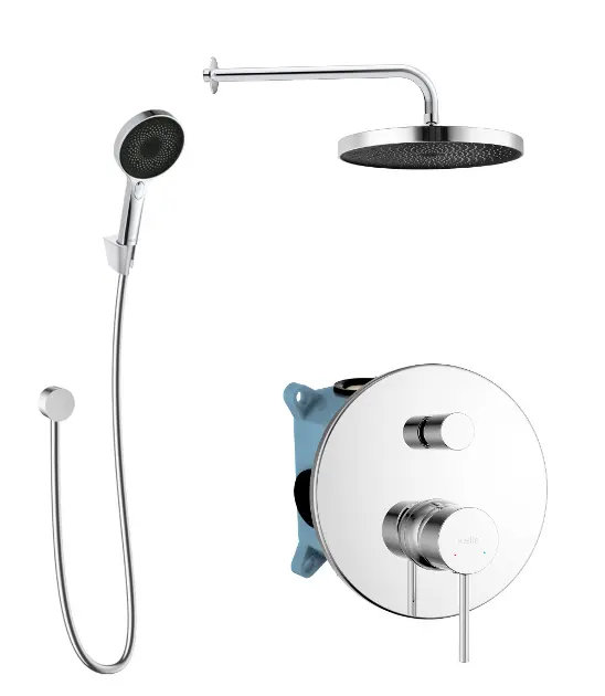 kielle Sprchový set s baterií pod omítku, pro 2 spotřebiče, s příslušenstvím a tělesem, chrom 20602SP20