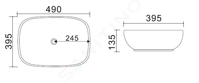 kielle Umyvadlo na desku 50x40cm, bílá 30624530