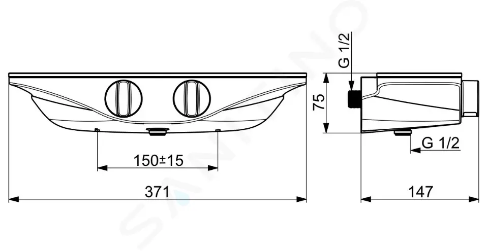 Hansa Termostatická sprchová baterie, bílá/chrom 5863017182