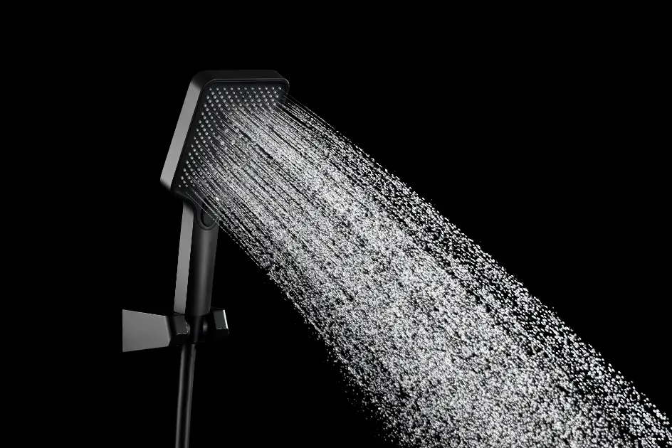 kielle Sprchový set s baterií, tyčí, hadicí a sprchovou hlavicí, matná černá 10211SN14