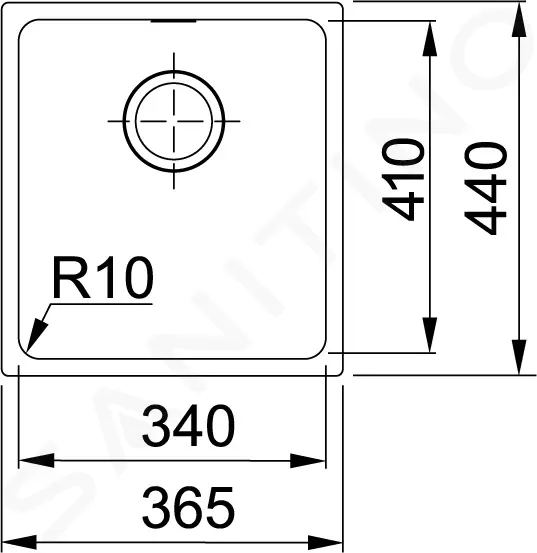 Franke Tectonitový dřez SID 110-34, 37×44 cm, bílá 125.0363.784