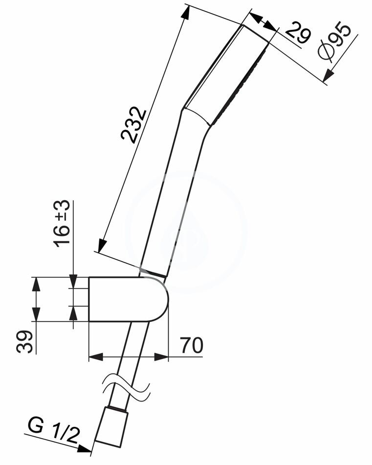 Hansa Set sprchové hlavice, držáku a hadice, chrom 44170110