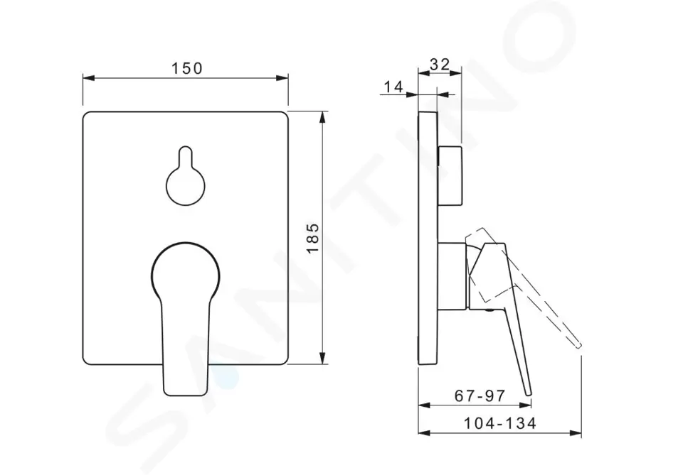 Hansa Baterie pod omítku pro 2 spotřebiče, chrom 89849083