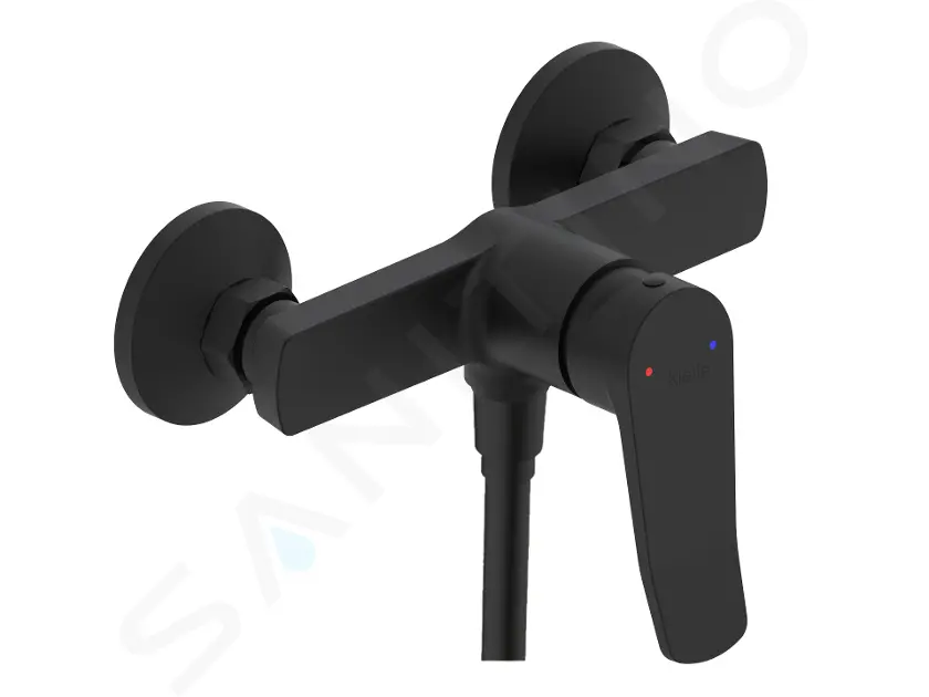 kielle Sprchový set s baterií, tyčí, hadicí a sprchovou hlavicí, matná černá 20627SN74