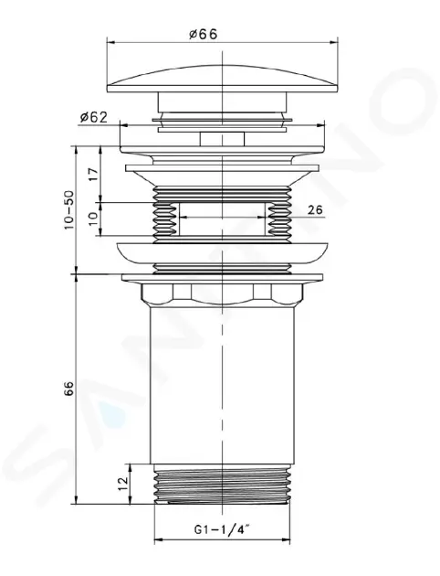 kielle Umyvadlová výpusť, ClickClack, kov, chrom 30901131