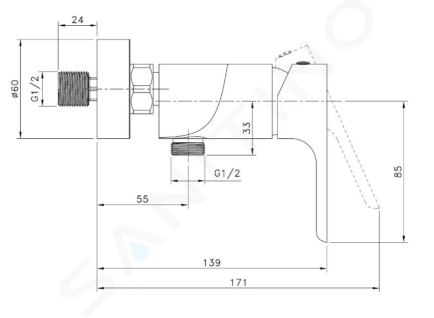 kielle Páková sprchová baterie, matná černá 10218104