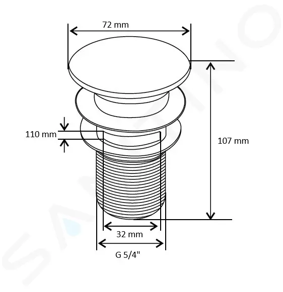 kielle Umyvadlová výpusť, ClickClack, s přepadem, bílá 30901030