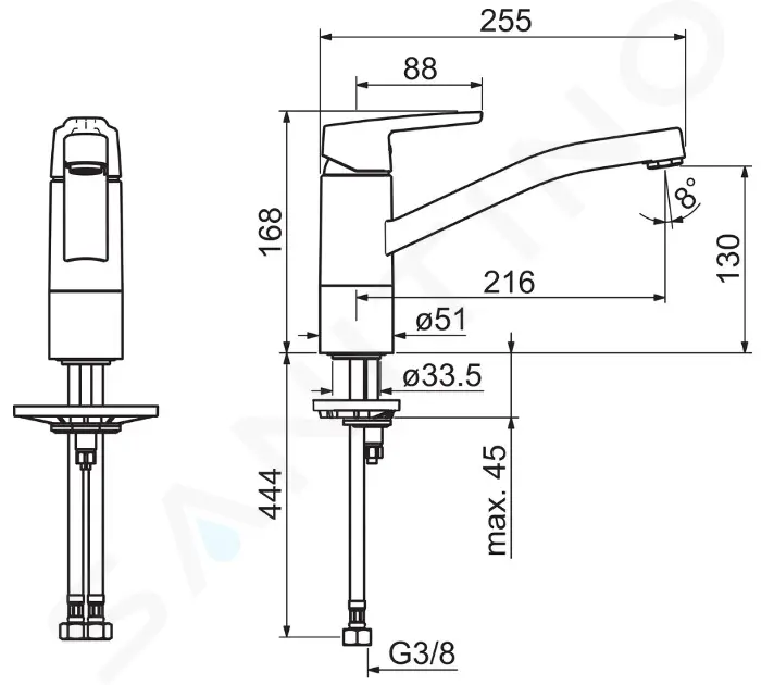 Hansa Dřezová baterie, chrom 51482293