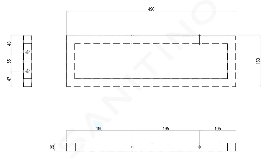 kielle Konzole stříbrná, 49 cm 50524020