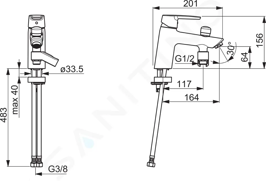 Hansa Vanová baterie, chrom 52392293