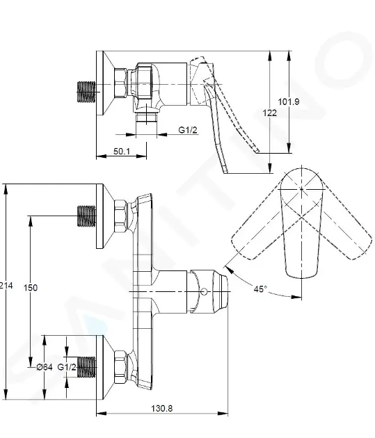 kielle Páková sprchová baterie, matná černá 10227104