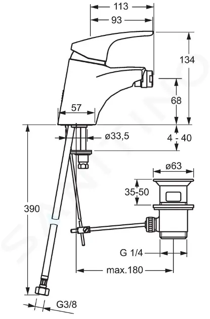Hansa Bidetová baterie s výpustí, chrom 01063283