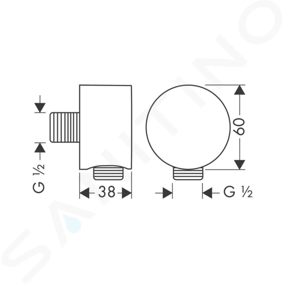 Axor Fixfit, hadicová přípojka, chrom 27451000
