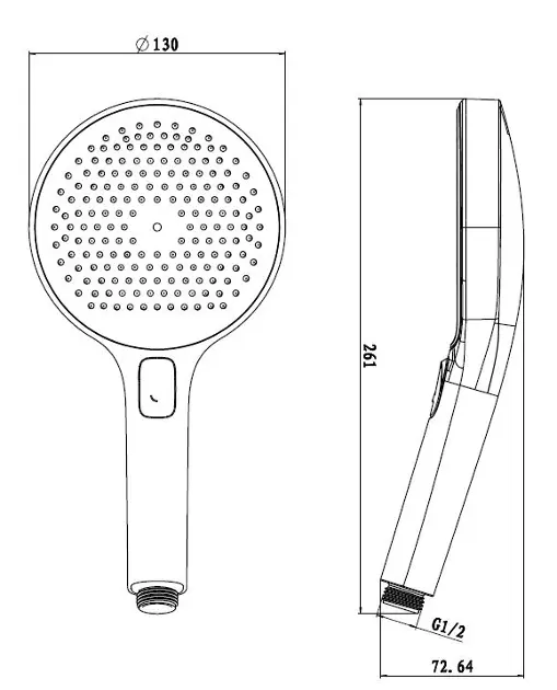 kielle Sprchová hlavice 130, 3 proudy, EcoSpare, chrom/bílá 20402011E