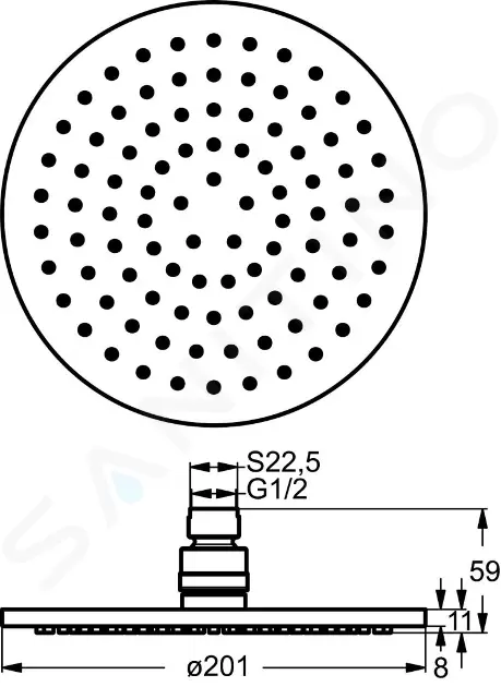 Ideal Standard Hlavová sprcha Idealrain, průměr 20 cm, chrom B9442AA