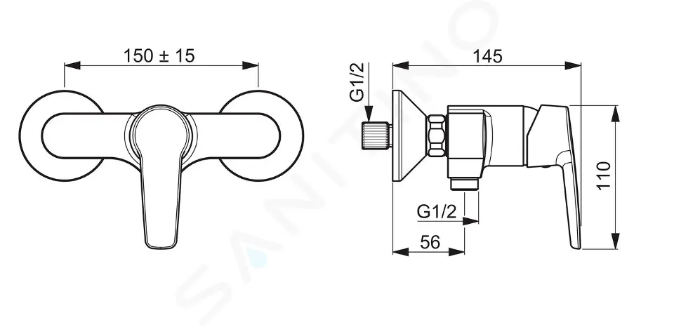 Hansa Sprchová baterie, chrom 51450163