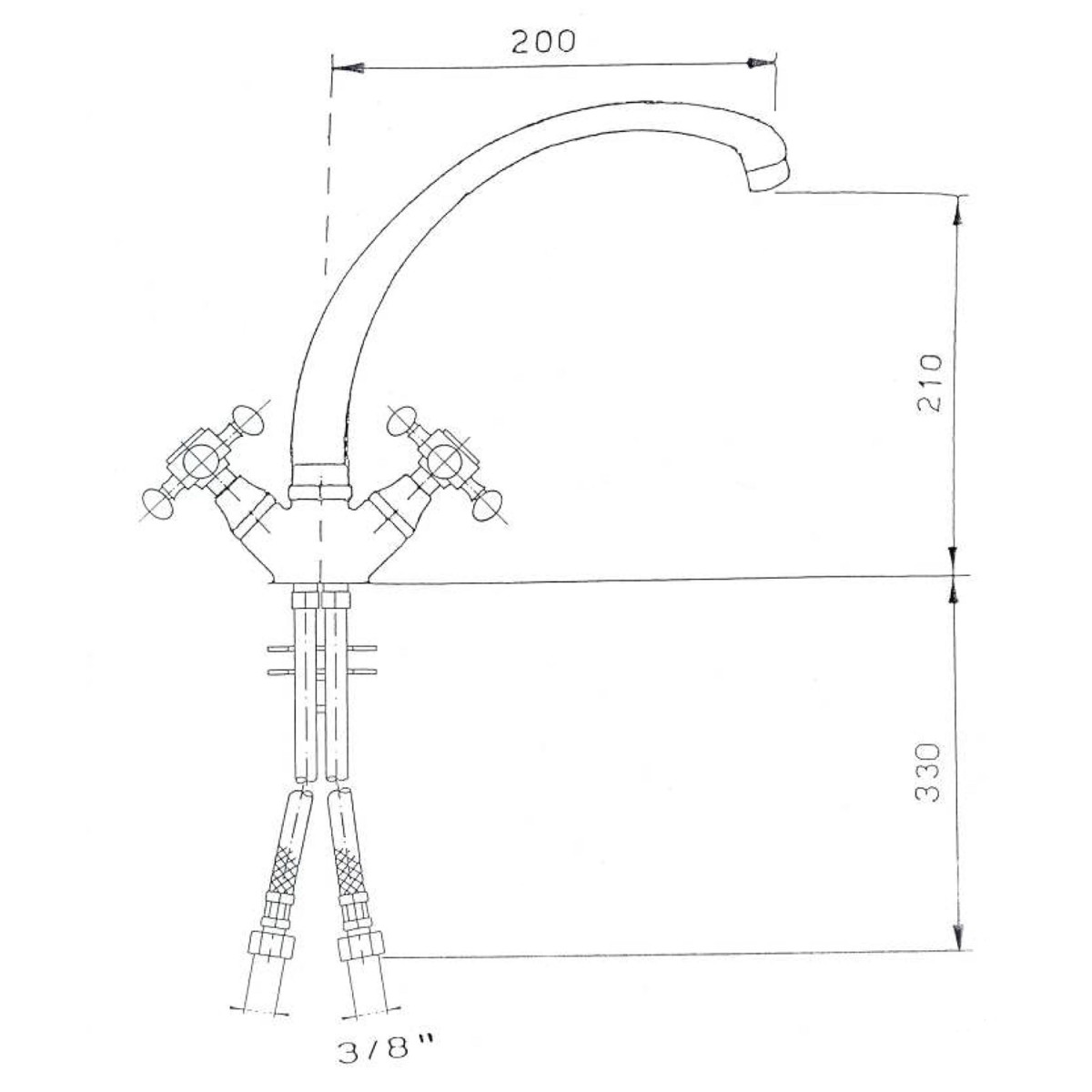 SAPHO – ANTEA stojánková dřezová baterie, výška 265, chrom/zlato 3112