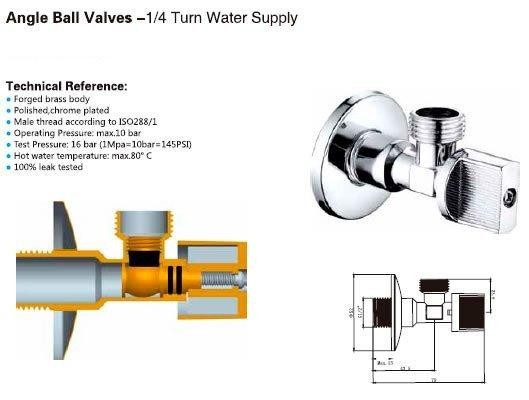 AQUALINE – Rohový kulový ventil 1/2″x3/8″, pár, chrom 5306