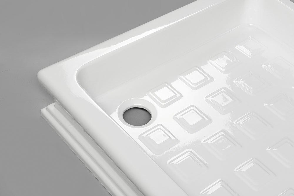 KERASAN – RETRO keramická sprchová vanička, čtverec 90x90x20cm, bílá 133801