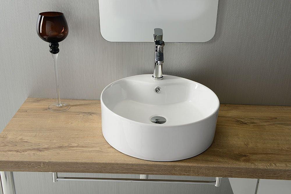 SAPHO – YAKARTA keramické umyvadlo na desku, Ø 46cm, bílá BH7021