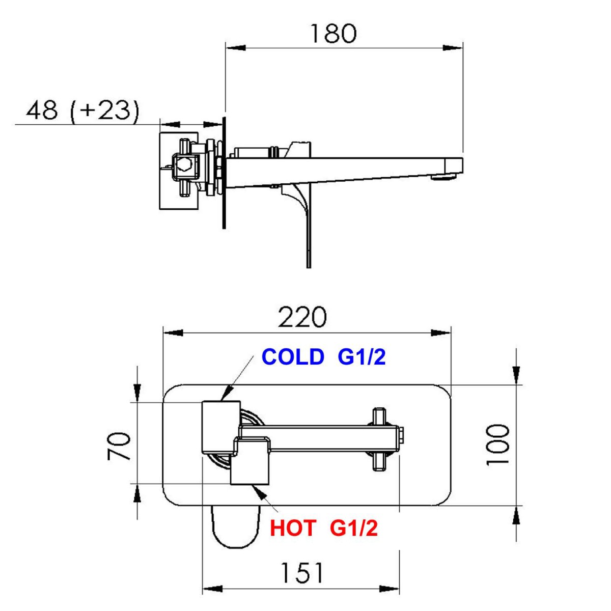 SAPHO – CORNELI podomítková umyvadlová baterie, chrom CE08